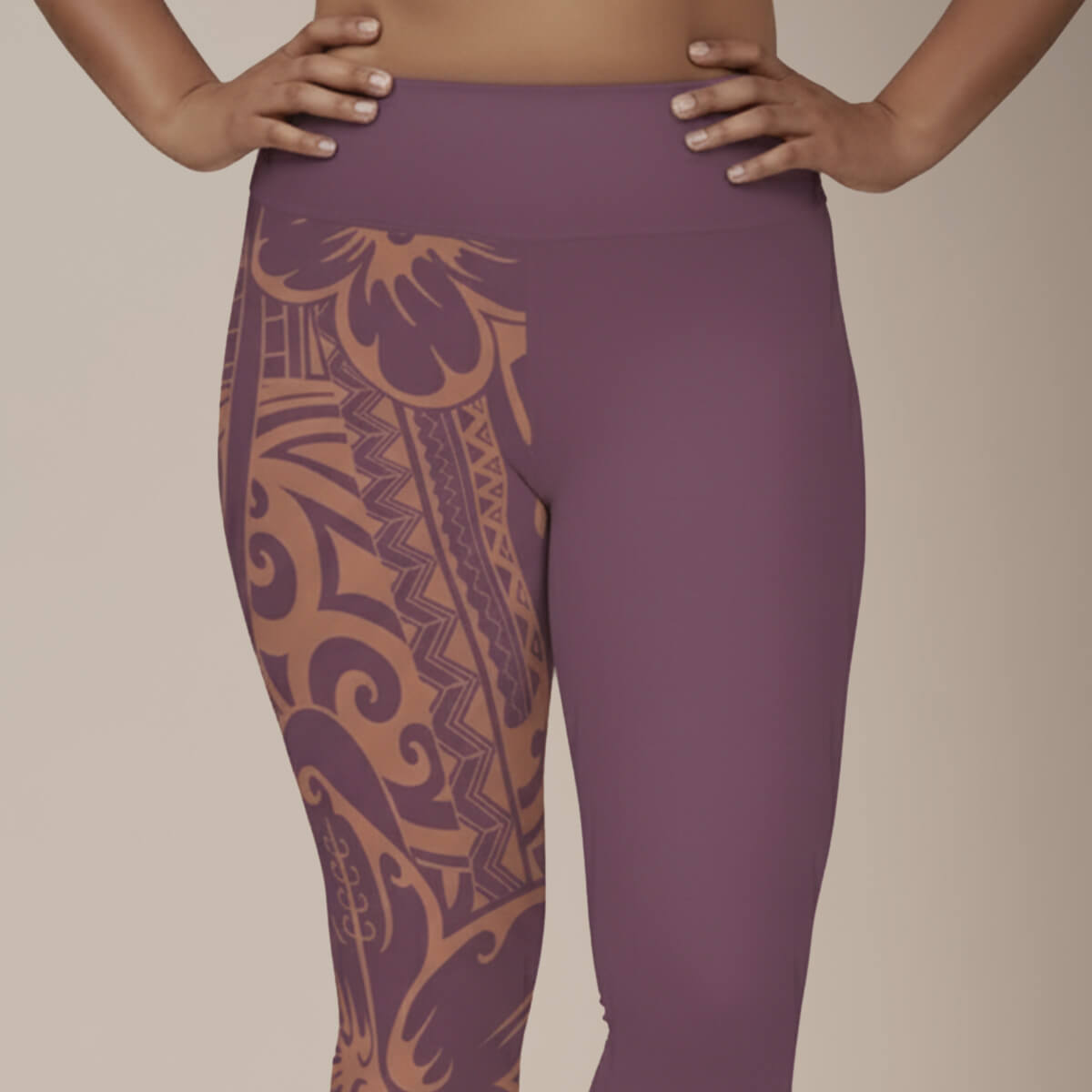 Plus size 2XL to 6XL leggings in Bloom Coral, featuring vibrant, comfortable stretch fabric and bold pattern.