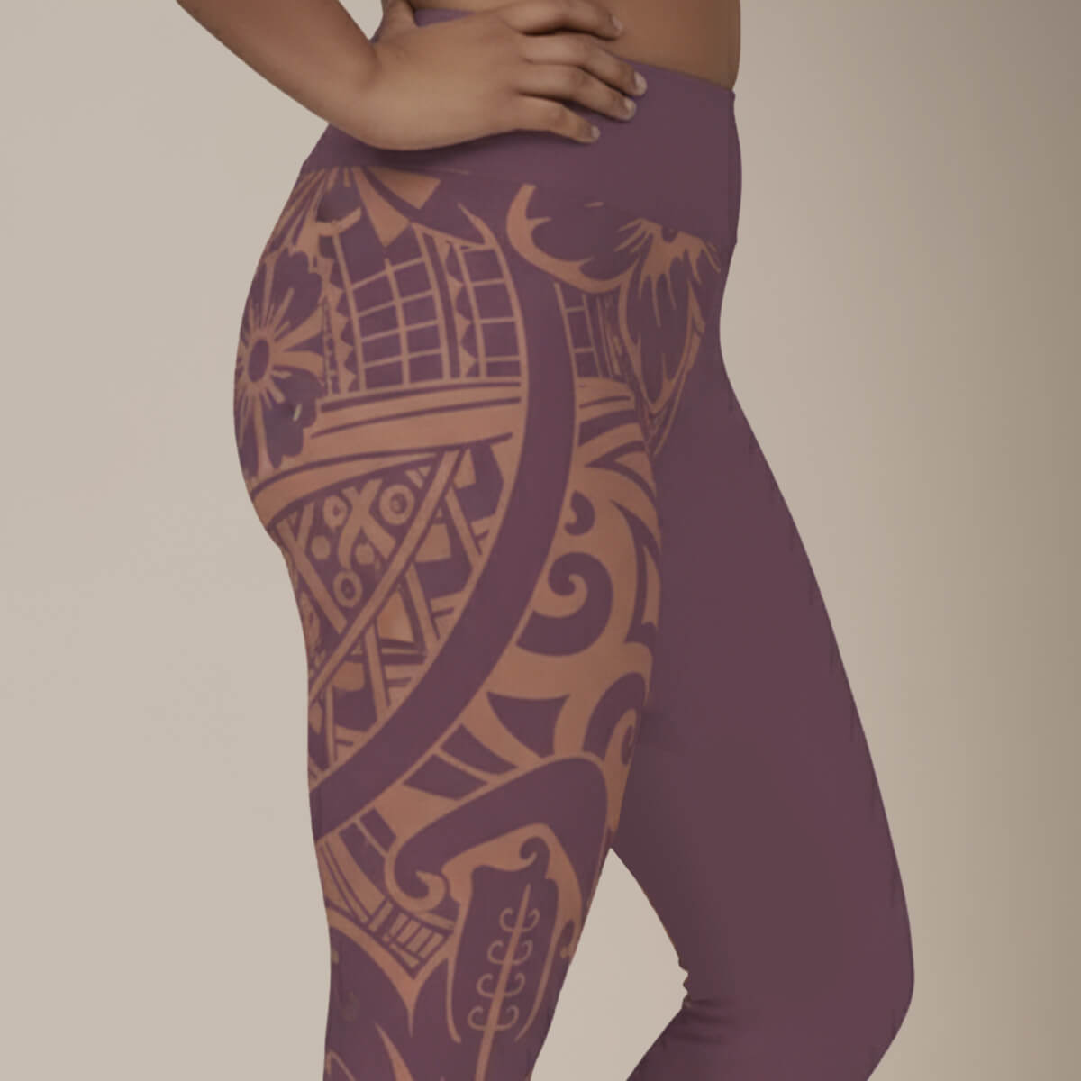 IslandPlus - 2XL to 6XL Leggings - Brandied Melon - AU/NZ/USA - The Koko Samoa