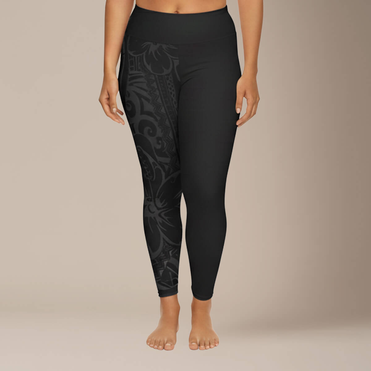 Plus size 2XL to 6XL leggings in Bloom Basalt pattern, featuring vibrant floral design and comfortable fit.