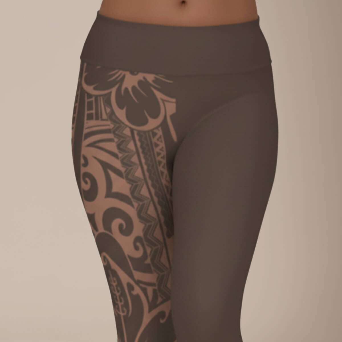 IslandPlus - 2XL to 6XL Leggings - Mocha Mousse - AU/NZ/USA - The Koko Samoa