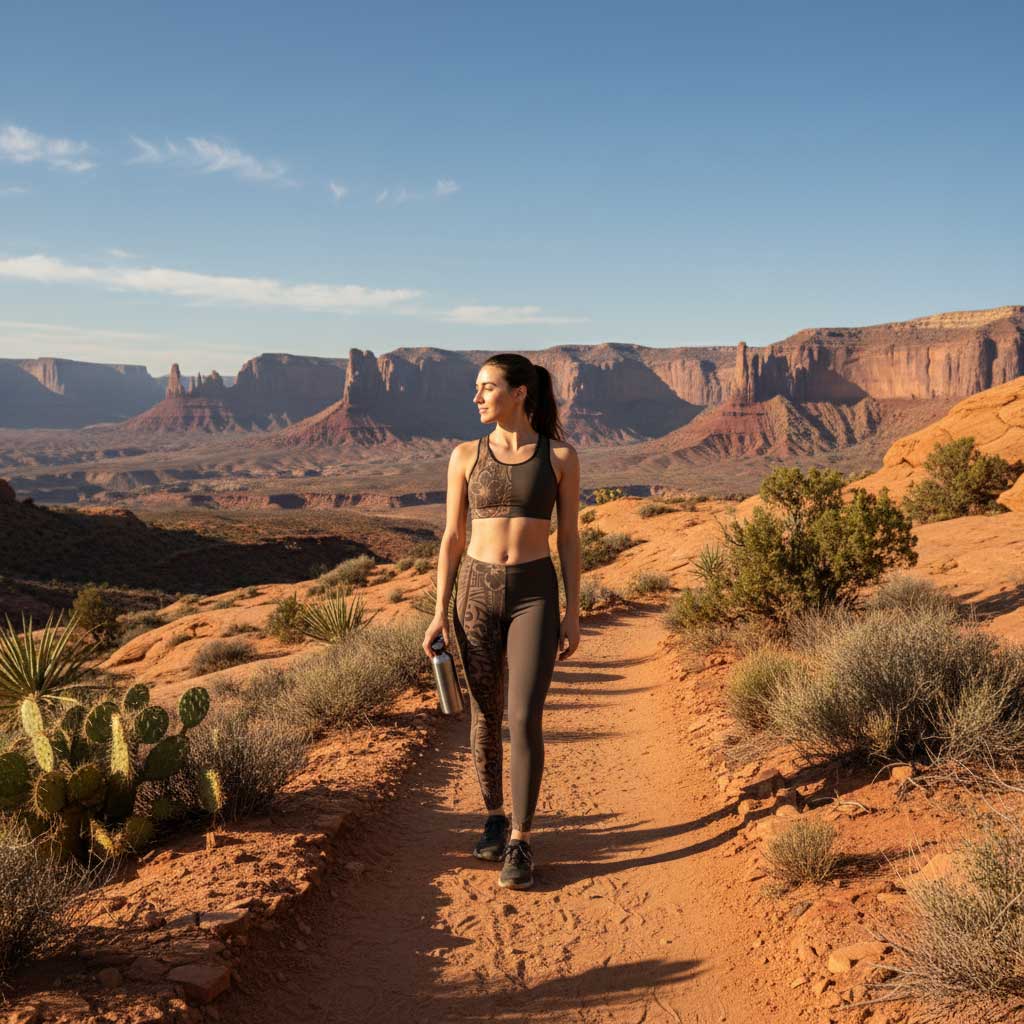 IslandFlex Mid-Rise Leggings in Bloom Driftwood, plus size, showing comfortable fit and soft fabric.