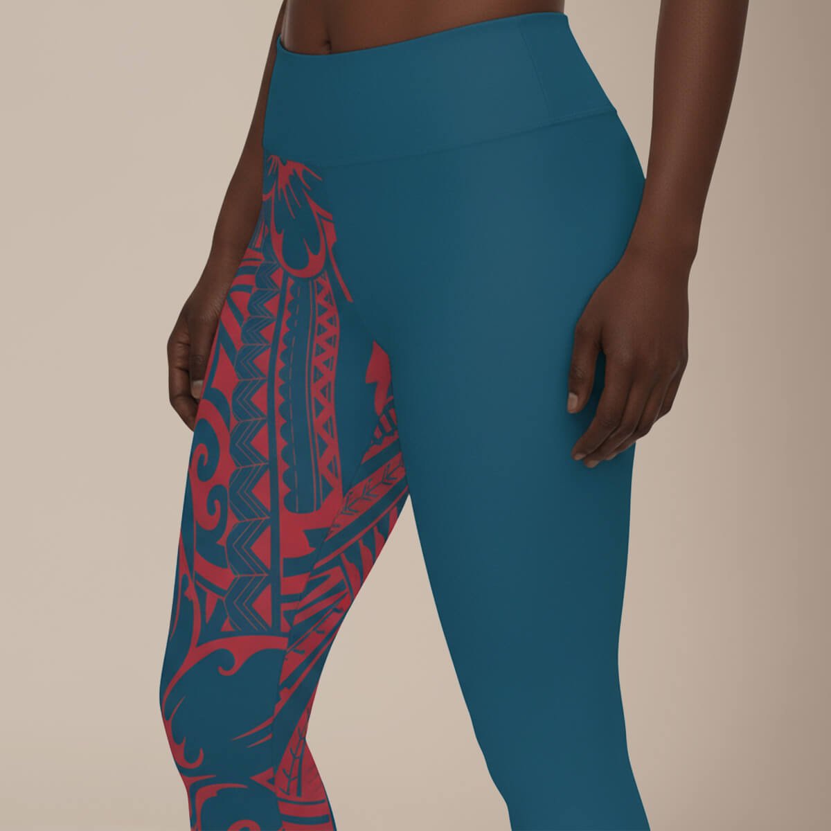 Plus size Subliminator leggings in 2XL to 6XL with a Bloom Winterberry Blue floral pattern, designed for comfort and style.