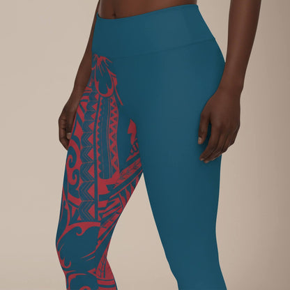 IslandPlus - 2XL to 6XL Leggings - Winterberry Blue - AU/NZ/USA - The Koko Samoa