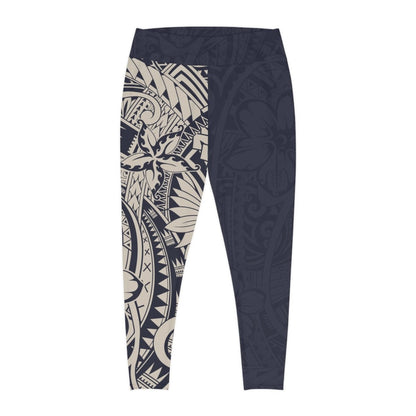 IslandPlus - 2XL to 6XL Leggings - Blue Bloom - AU/NZ/USA - The Koko Samoa