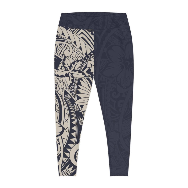 IslandPlus - 2XL to 6XL Leggings - Blue Bloom - AU/NZ/USA - The Koko Samoa