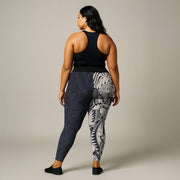 IslandPlus - 2XL to 6XL Leggings - Blue Bloom - AU/NZ/USA - The Koko Samoa