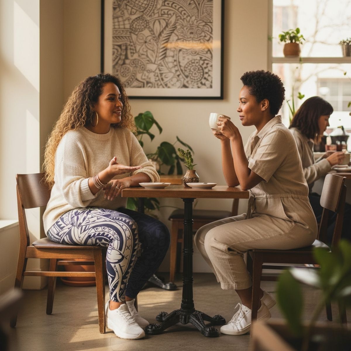 IslandPlus - 2XL to 6XL Leggings - Blue Bloom - AU/NZ/USA - The Koko Samoa