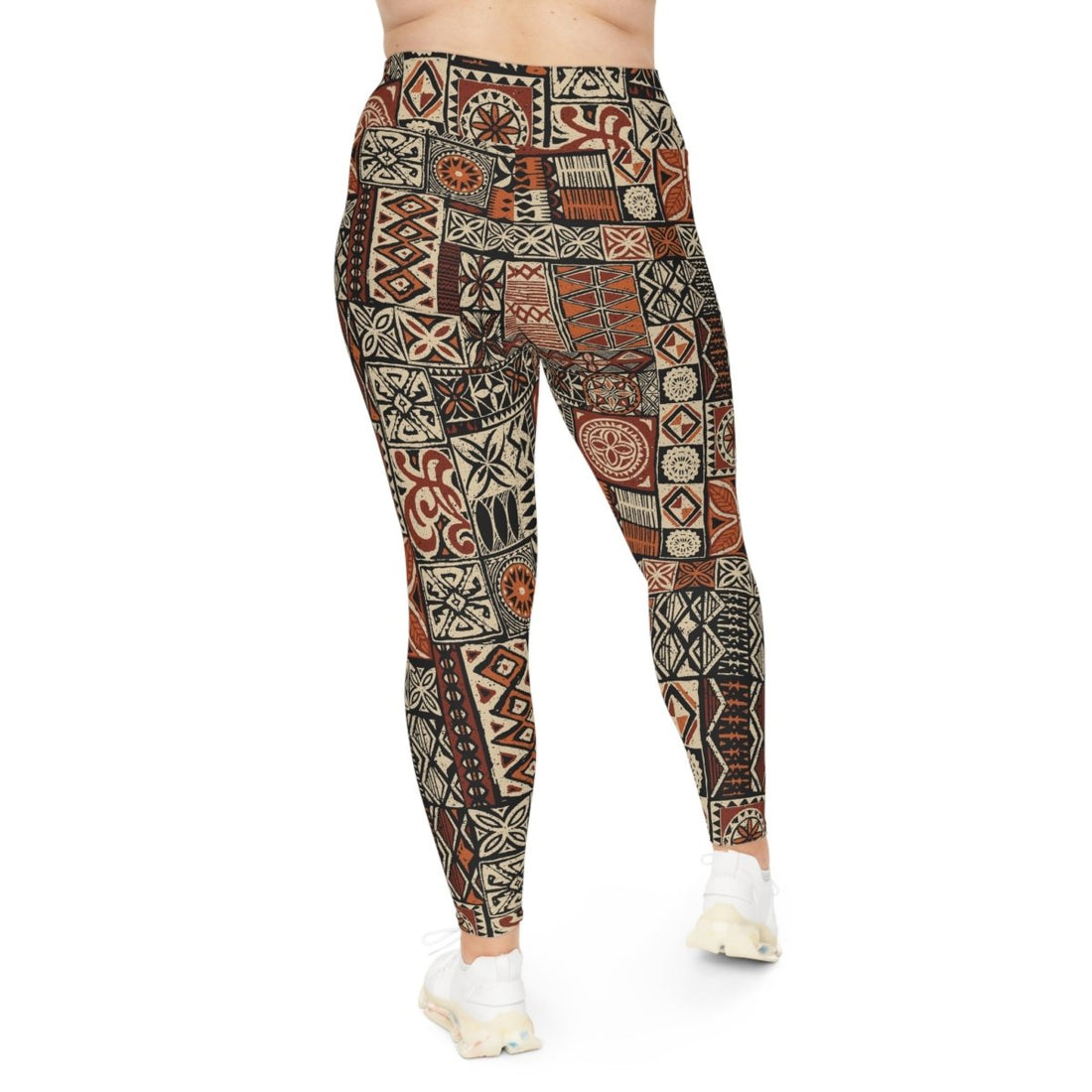 Plus size 2XL to 6XL IslandCurvy leggings featuring Elei pattern, shown in a natural pose.