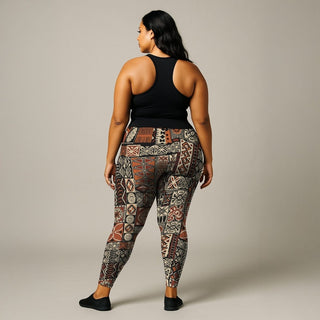 Plus size 2XL to 6XL IslandCurvy leggings featuring Elei design in vibrant tropical print.