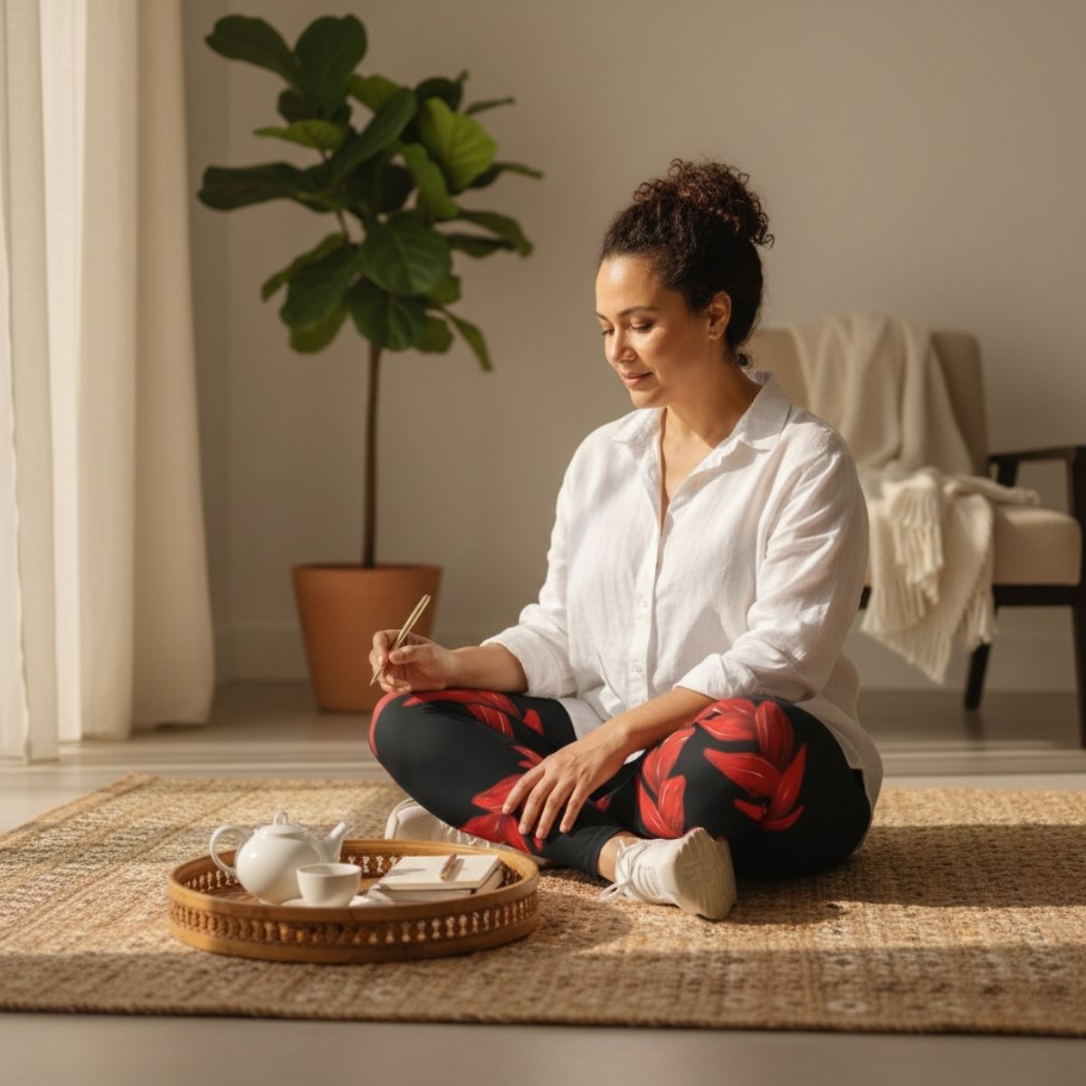 Subliminator IslandCurvy plus size leggings in 2XL to 6XL, featuring Ula Fala design, in black and colorful patterns.