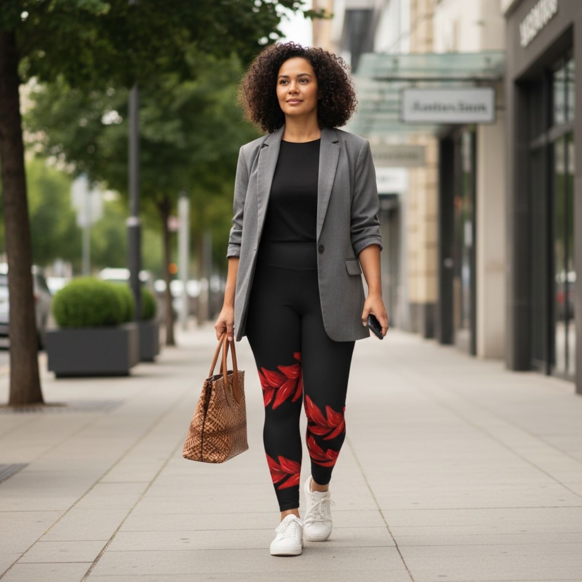 Plus size 2XL to 6XL IslandCurvy Leggings by Subliminator featuring Ula Fala design, designed for AU/NZ sizes.