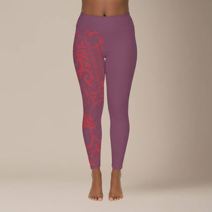IslandPlus - 2XL to 6XL Leggings - Winterberry Red - AU/NZ/USA - The Koko Samoa