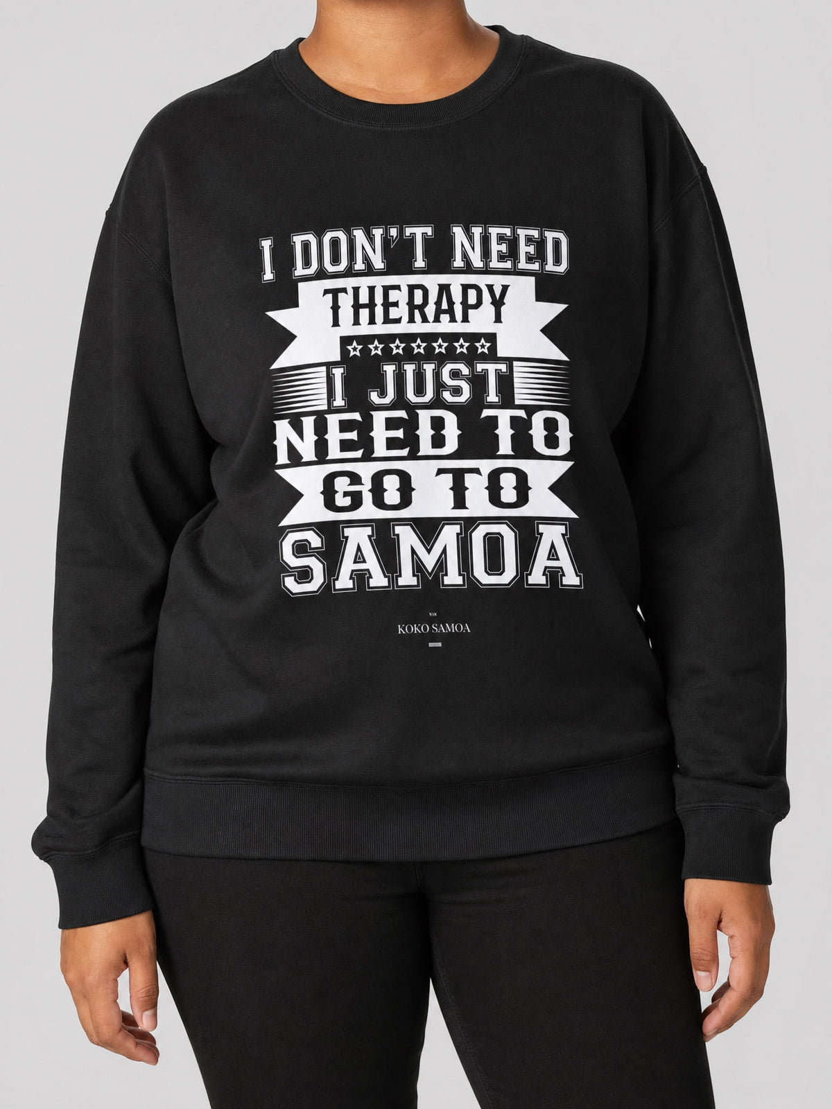 Unisex Heavy Sweatshirt - Therapy on a light grey studio background
