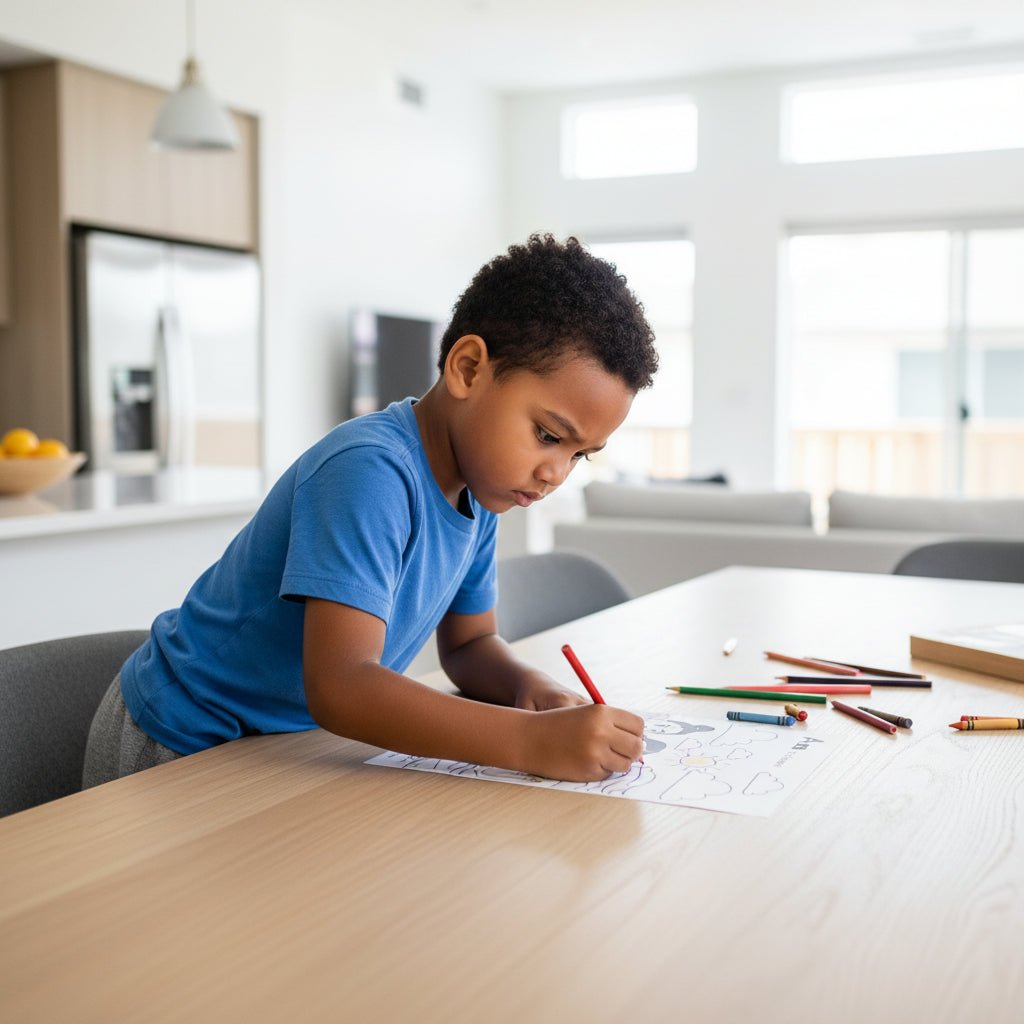 Downloadable Learn and Colour Sheet by THE KOKO SAMOA featuring A'au design for AU, NZ, and USA learners and colorers.