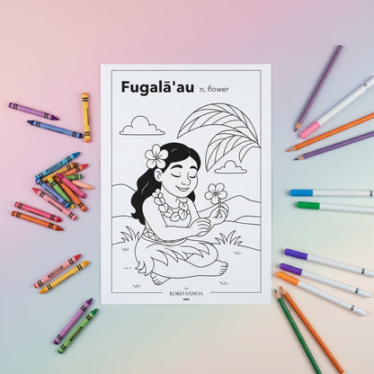 Downloadable Learn and Colour Sheet - Fugalā'au - AU/NZ/USA - The Koko Samoa