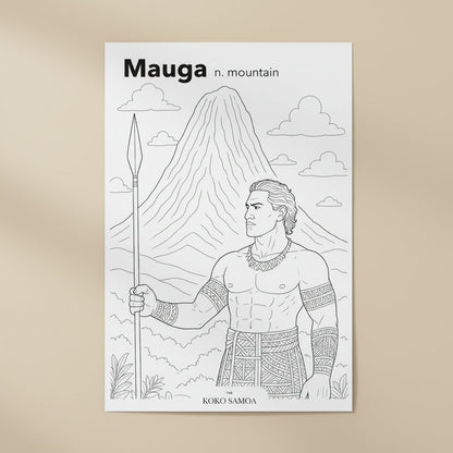 Downloadable Learn and Colour Sheet - Mauga - AU/NZ/USA - The Koko Samoa