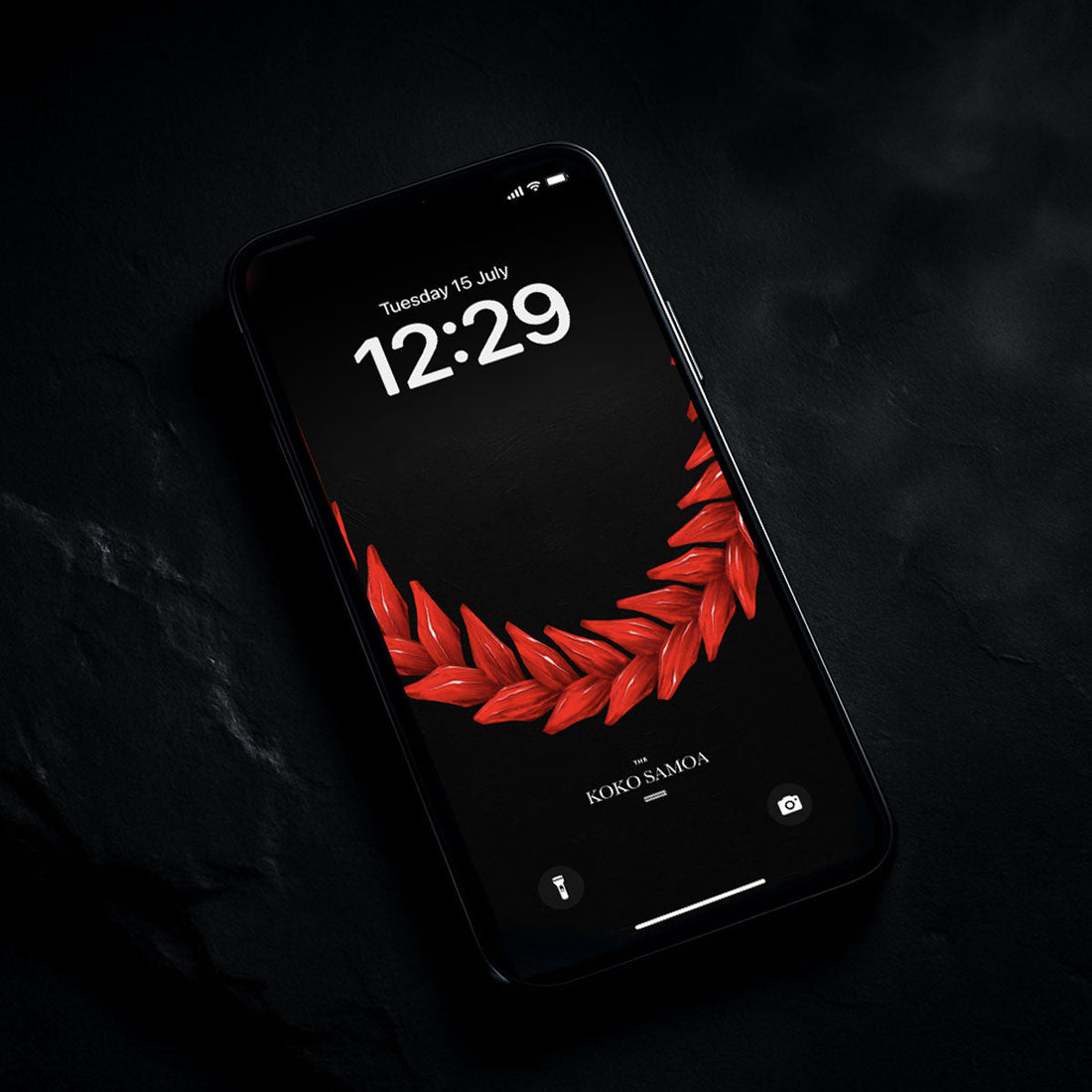 Phone wallpaper featuring Ula Fala design by The Koko Samoa, suitable for AU, NZ, and USA devices.