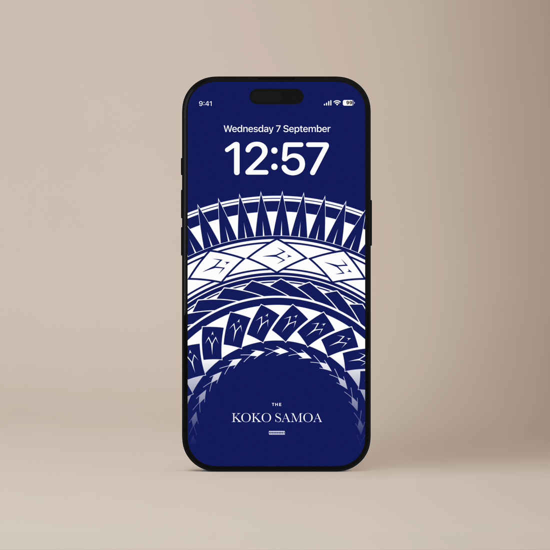 Set of 12 The Koko Samoa phone wallpapers featuring vibrant Pacific-inspired designs for AU, NZ, and USA mobile devices.