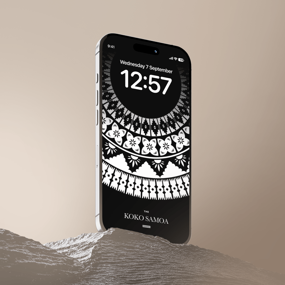 Fiji-themed phone wallpaper by The Koko Samoa featuring vibrant tropical island scenery for AU, NZ, and USA devices.