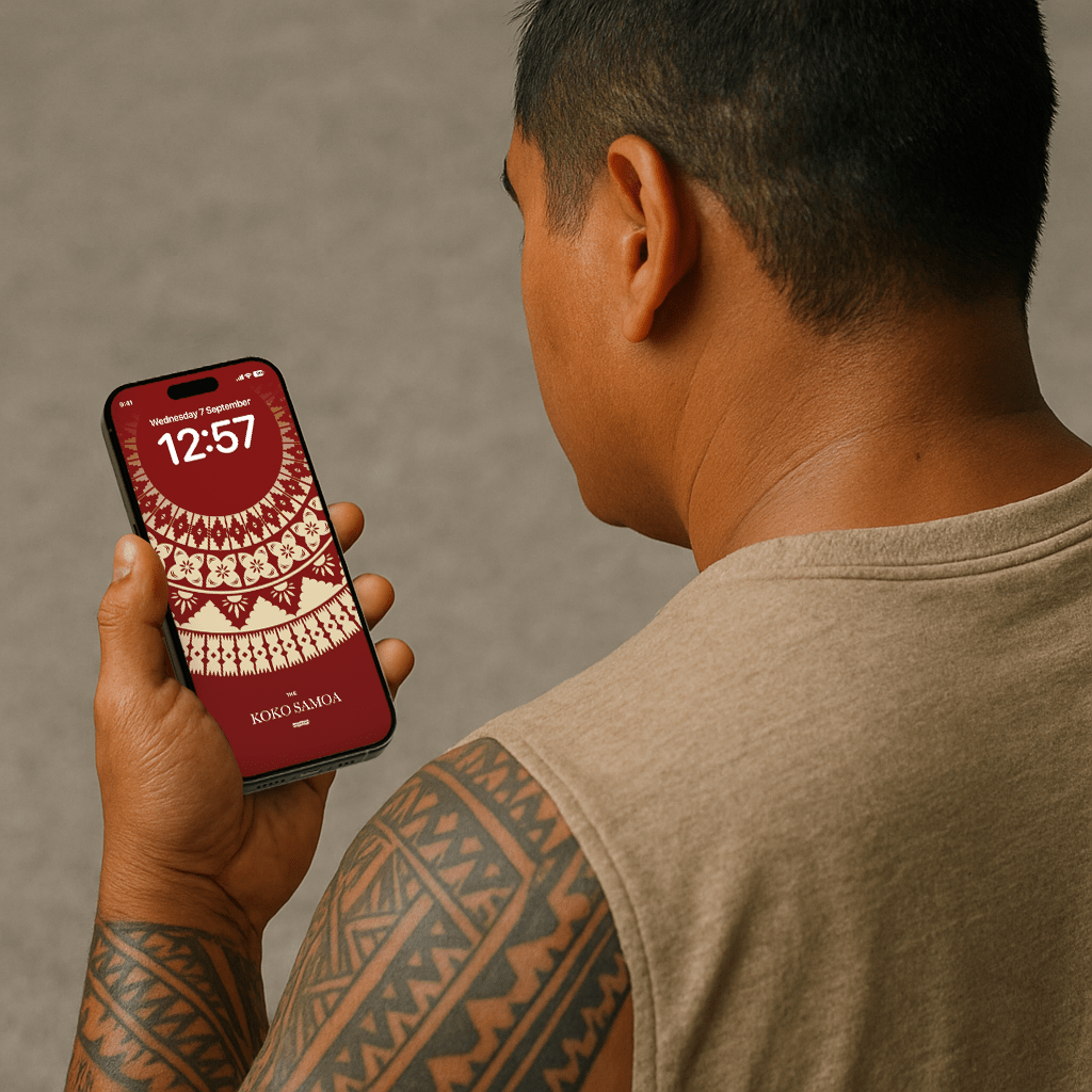 Fiji Red phone wallpaper by The Koko Samoa featuring vibrant red hues for mobile device backgrounds.