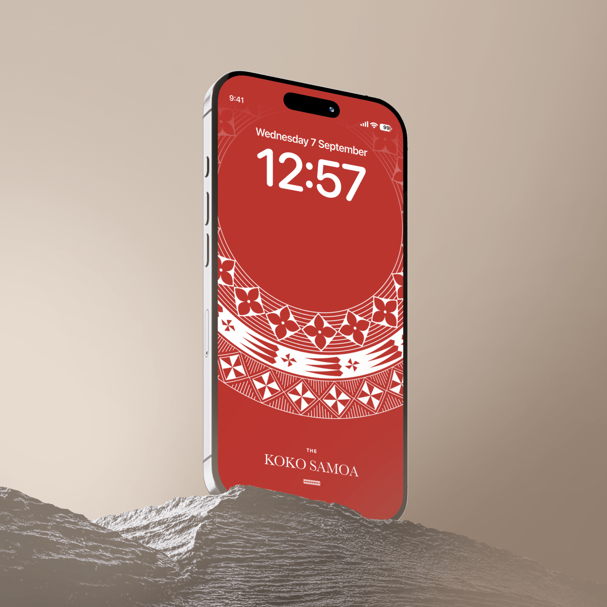 Tongan Red phone wallpaper by The Koko Samoa featuring vibrant red and traditional Tongan design for mobile screens.