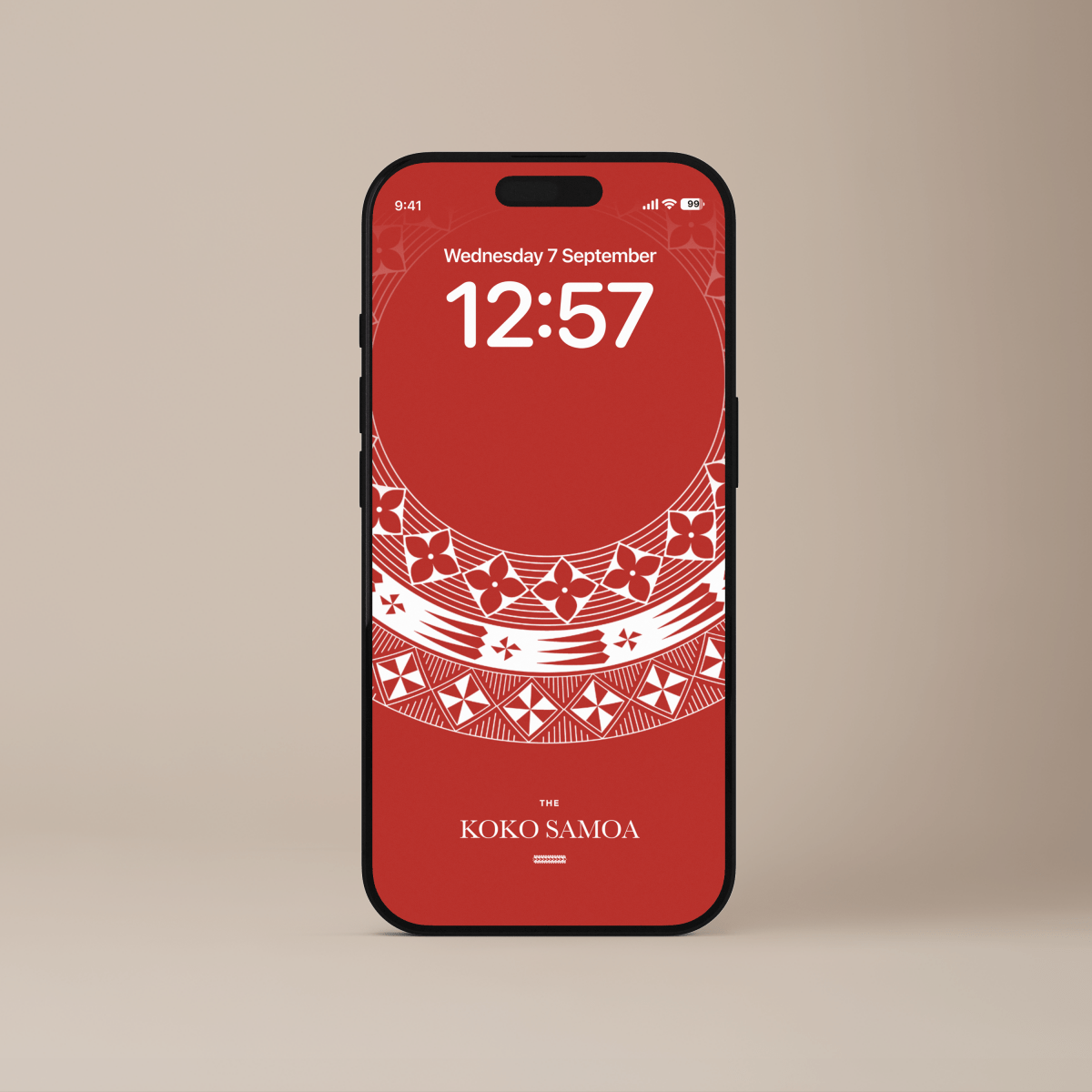 Tongan Red phone wallpaper by The Koko Samoa featuring vibrant red design, suitable for AU, NZ, and USA mobile devices.