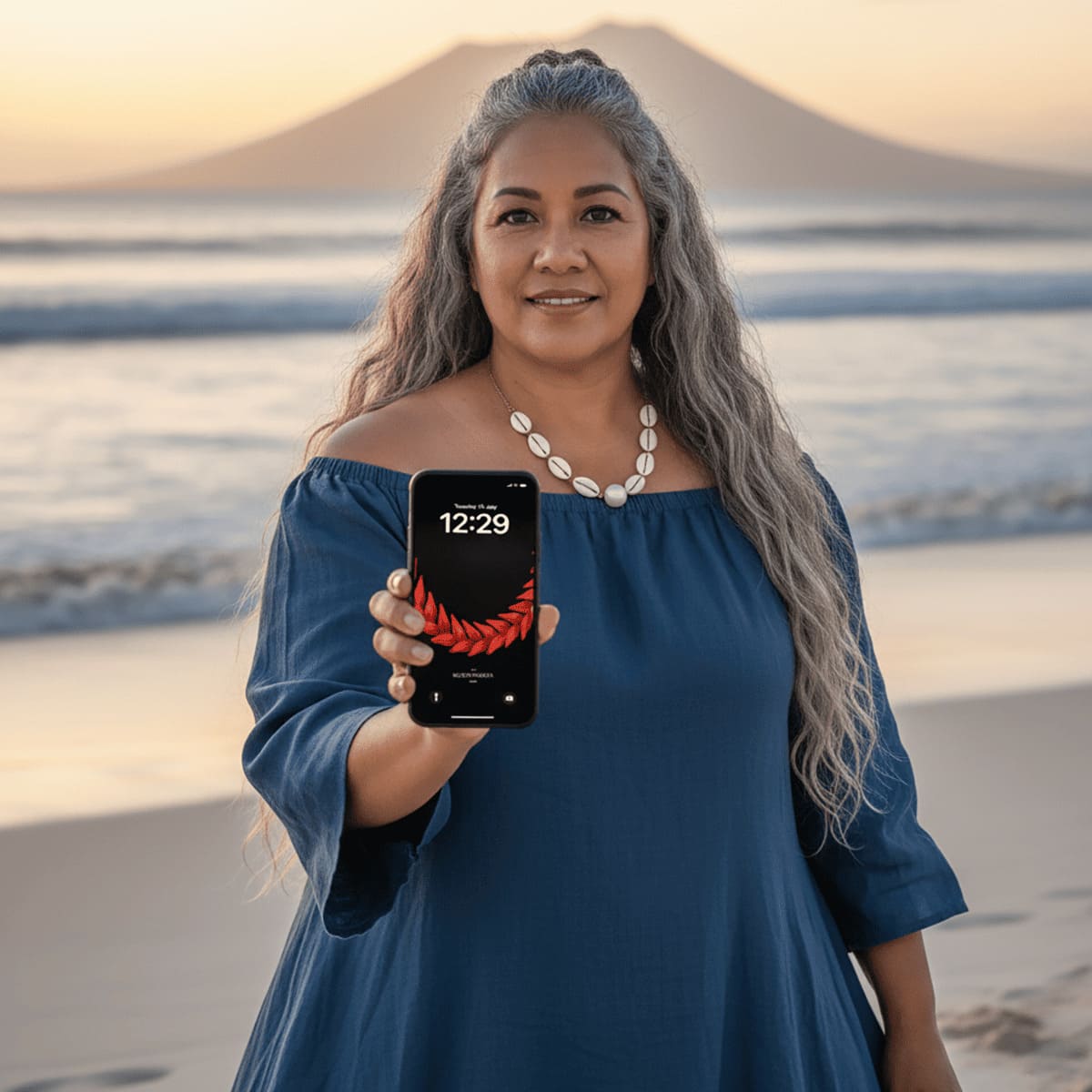 Colorful Ula Fala phone wallpaper by The Koko Samoa, featuring traditional Samoan design elements for mobile screens.