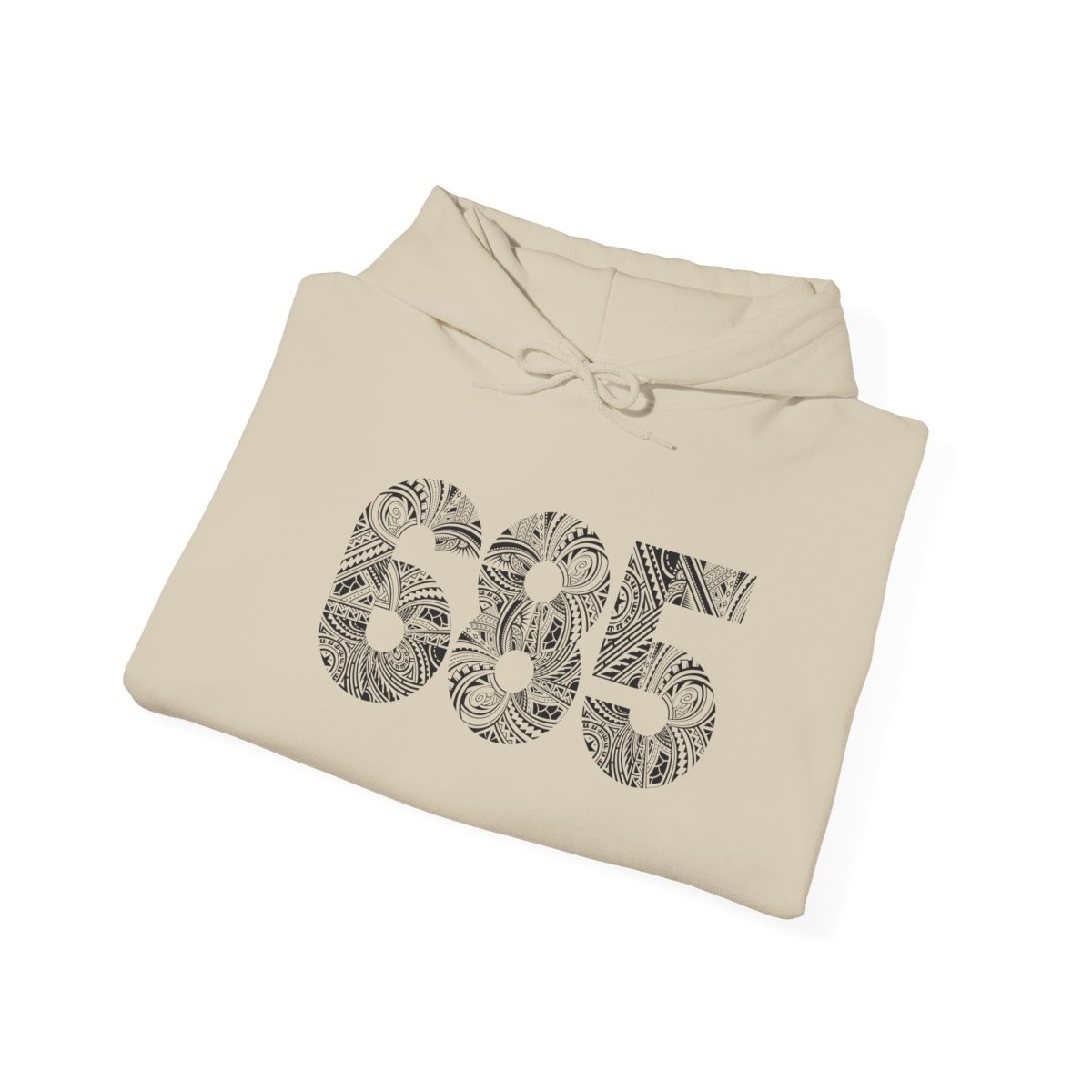 White IslandHeavy™ hoodie in Plus 2XL-5XL, featuring a soft fabric and relaxed fit, displayed on a hanger.