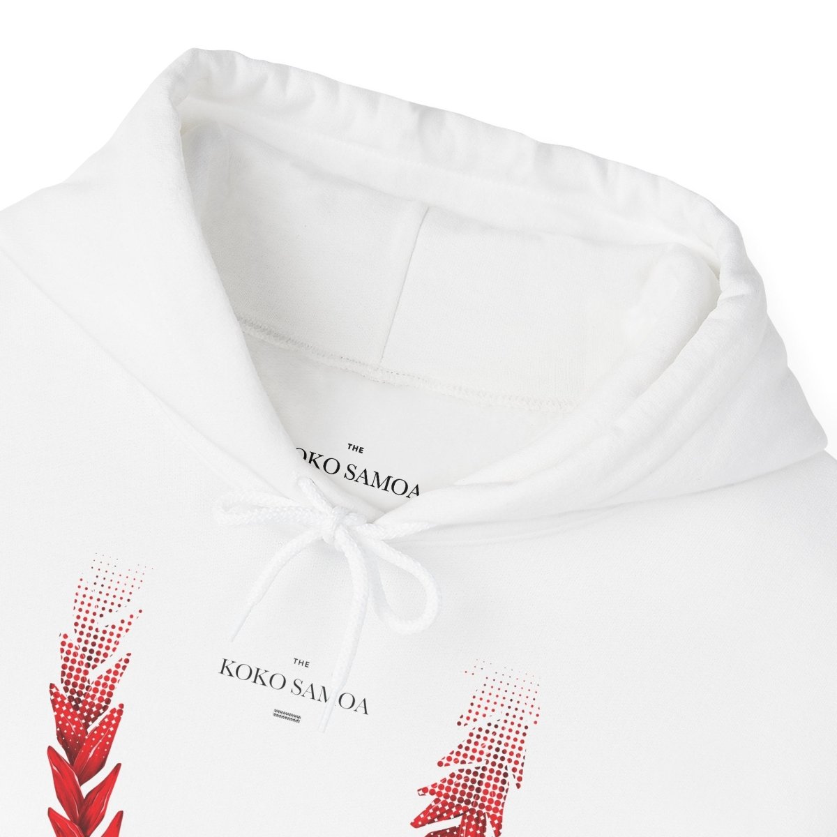 White IslandHeavy™ hoodie in plus sizes 2XL to 5XL, featuring a comfortable hoodie design with a front pocket.