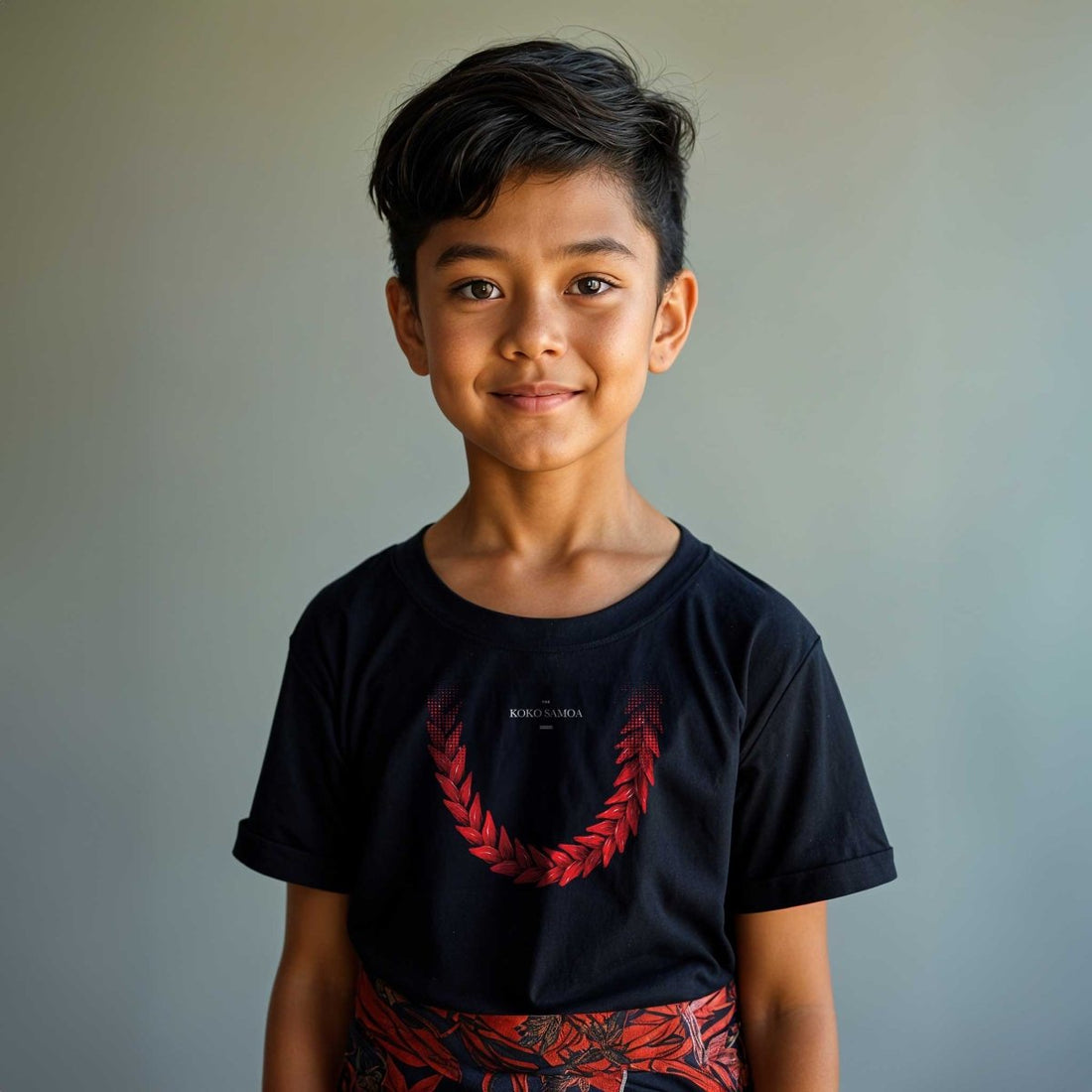 Black kids unisex T-shirt by The Print Bar featuring Ula Fala design, made for boys and girls in AU/NZ sizes