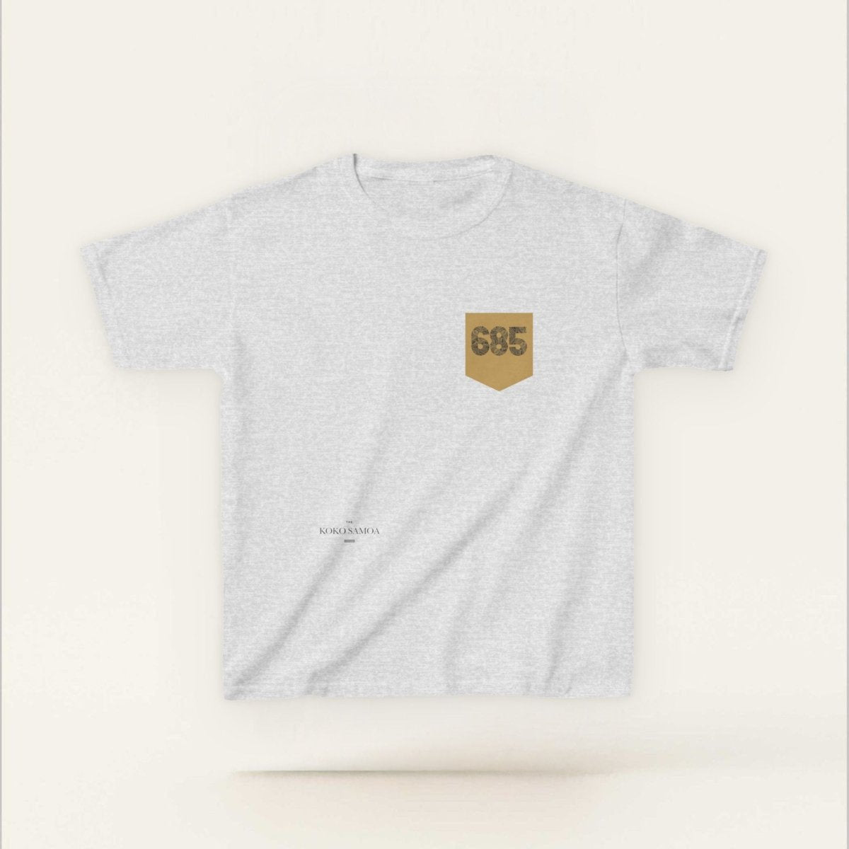 Kids unisex navy tee with pocket from The Print Bar, featuring casual, comfortable kids' clothing suitable for AU/NZ markets.
