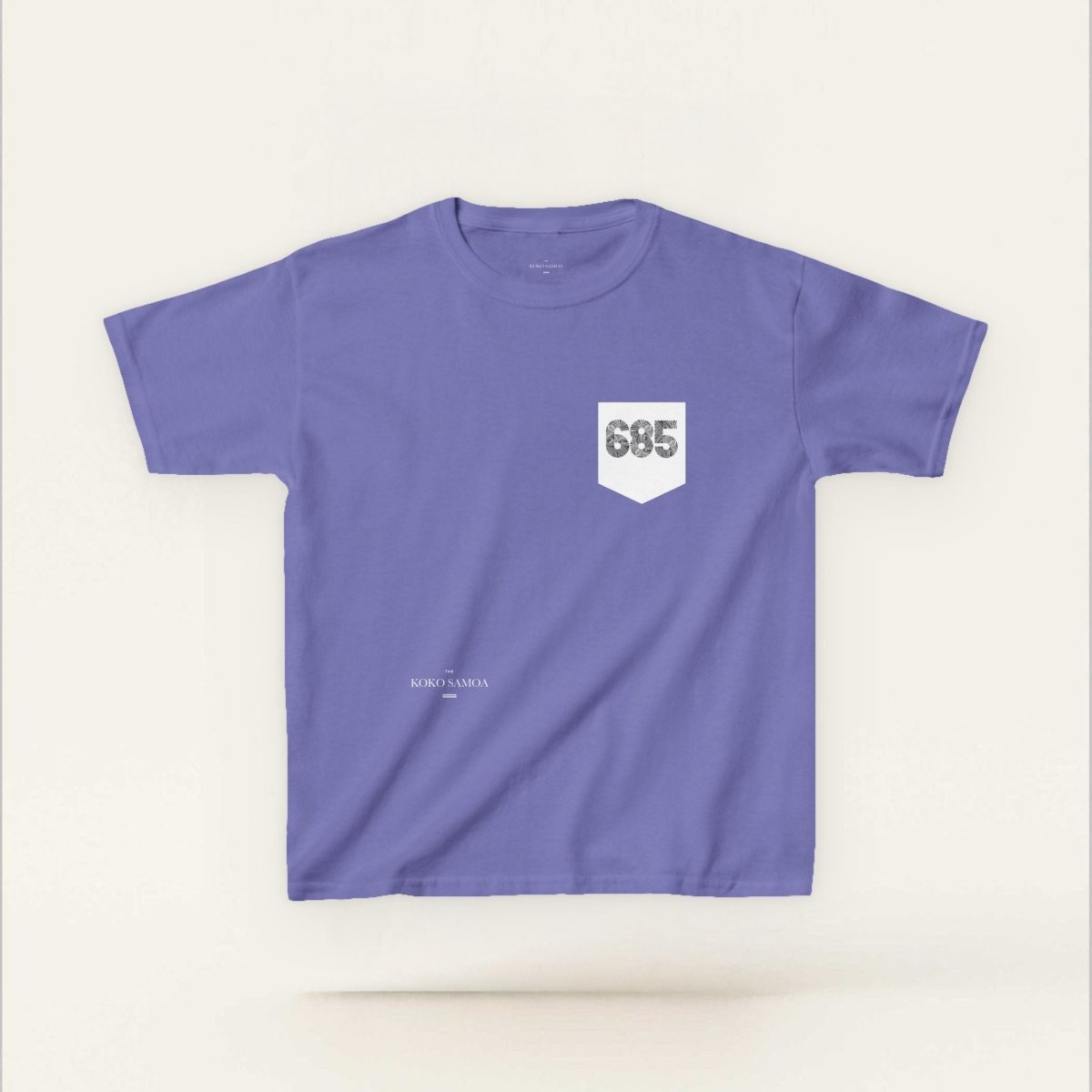 Kids unisex navy tee with chest pocket from The Print Bar, casual kids' clothing for AU/NZ markets.