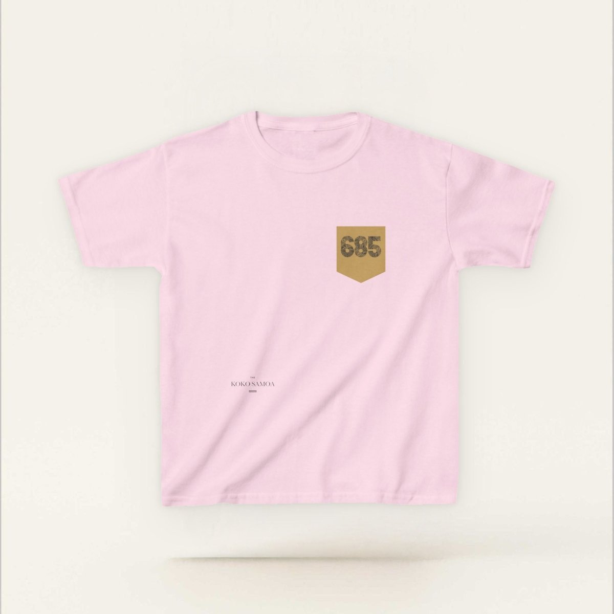 Kids unisex navy T-shirt with pocket from The Print Bar, featuring a simple design, suitable for children in AU/NZ.