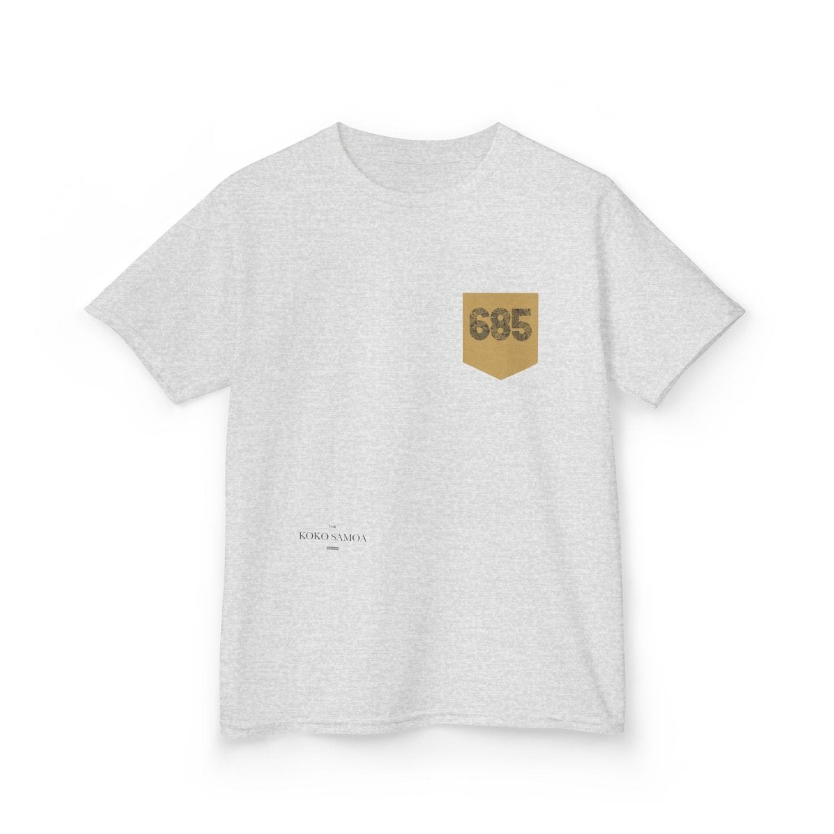 Navy kids unisex T-shirt with pocket from The Print Bar, showcasing a comfortable fit and casual style for children.