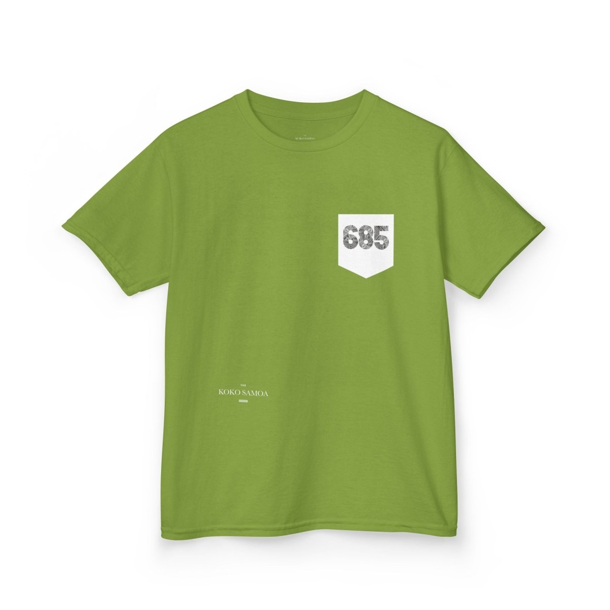 Navy kids unisex tee with pocket from The Print Bar, featuring a simple, comfortable design for children.
