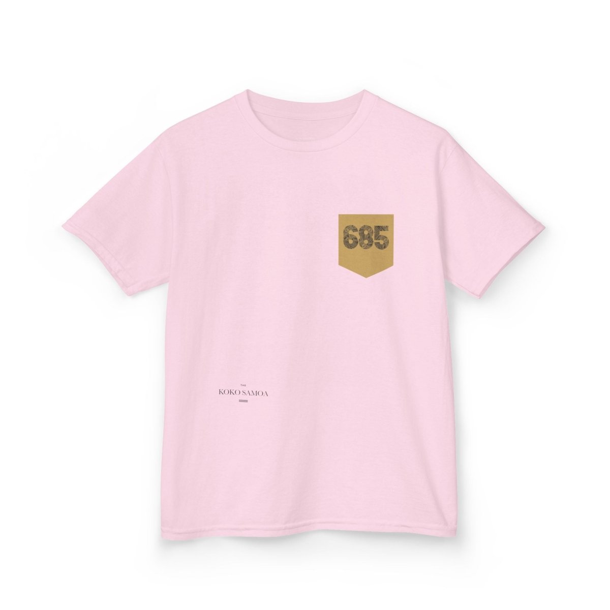 Kids unisex navy tee with pocket, made by The Print Bar, featuring a casual design for children in AU/NZ sizes.