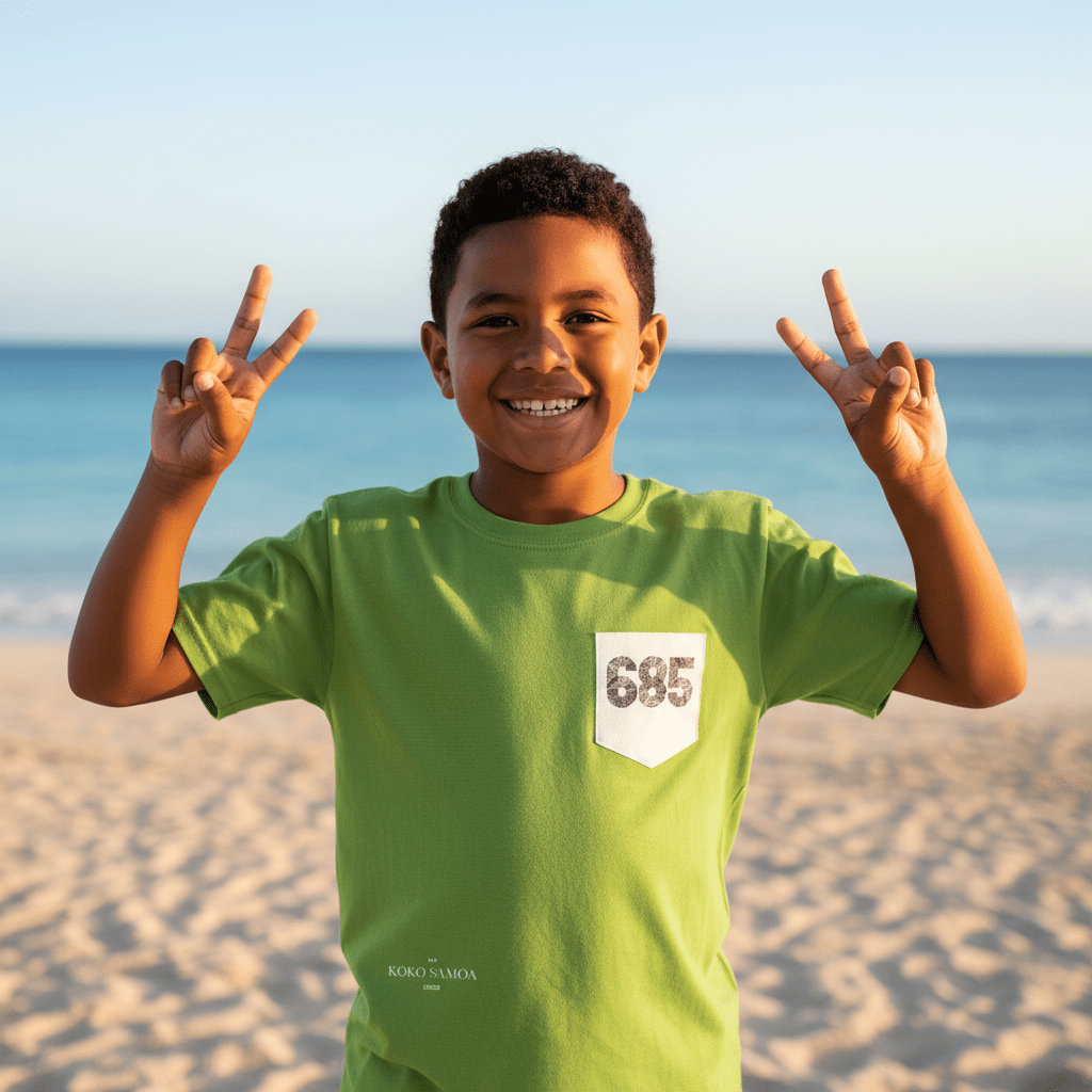 Navy kids unisex T-shirt with pocket, from The Print Bar Kids Clothes collection, ideal for children ages XS and above.