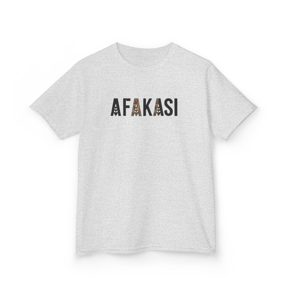 Navy kids unisex tee from The Print Bar featuring the Afakasi design, suitable for children in AU/NZ sizes.