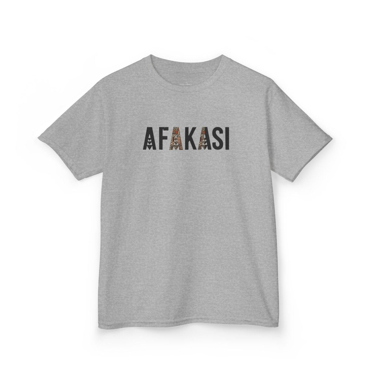 Kids unisex navy T-shirt by The Print Bar featuring Afakasi design, suitable for AU/NZ sizes, casual kids' clothing.