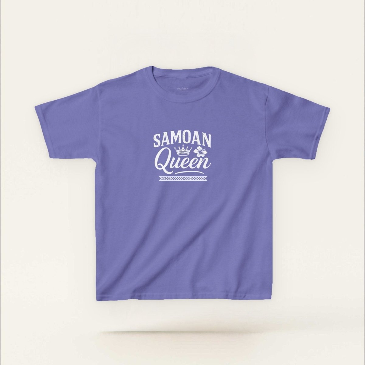 Navy kids unisex tee featuring Samoan Queen design by The Print Bar, suitable for AU/NZ kids clothing, casual wear.