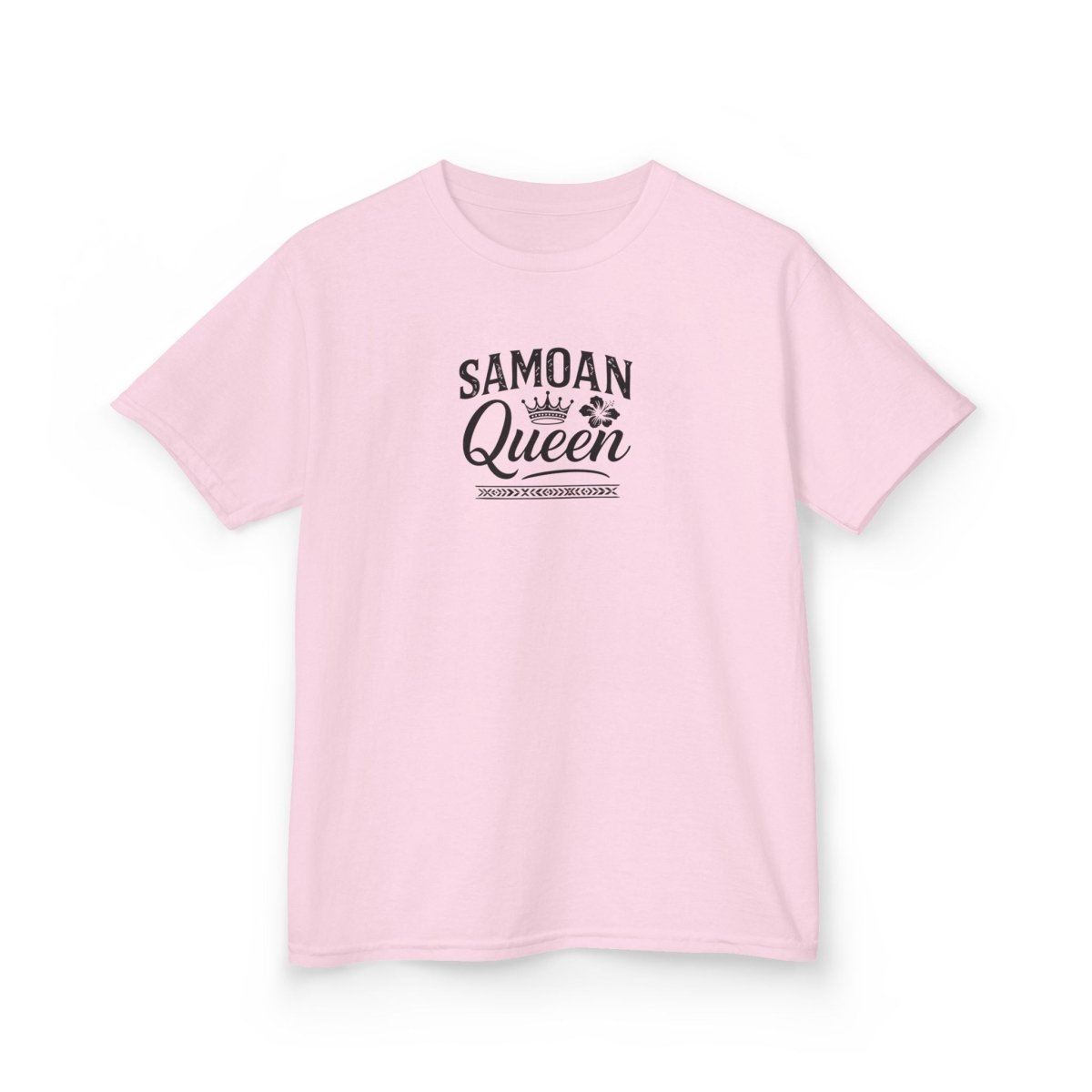 Navy kids unisex tee with Samoan Queen design, made by The Print Bar, suitable for children in AU/NZ.