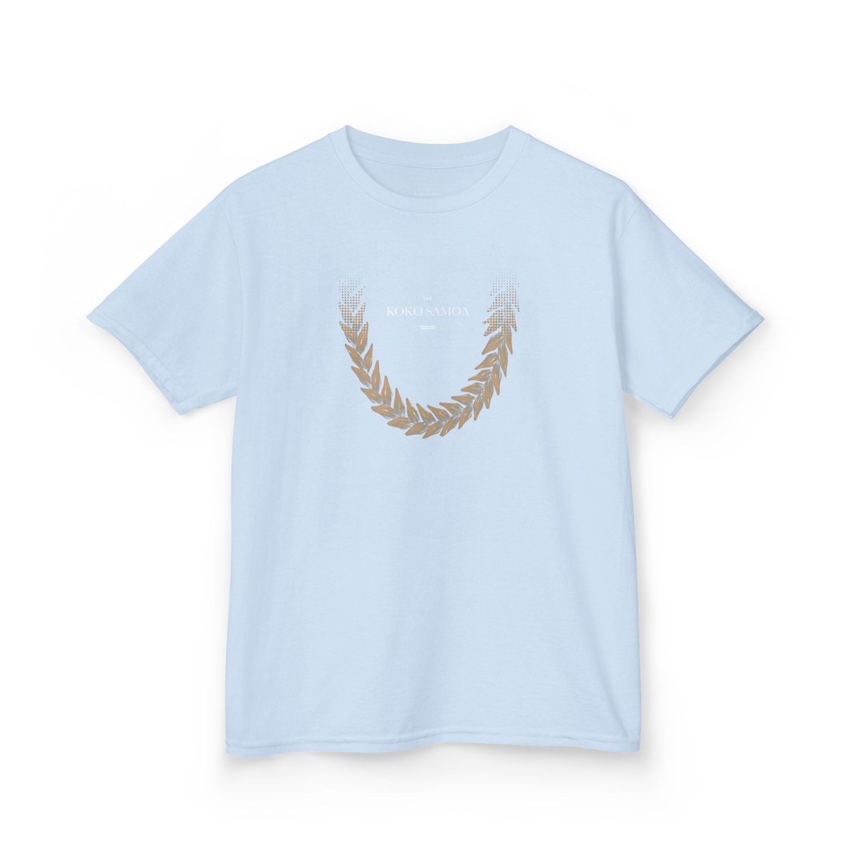 Kids unisex T-shirt by The Print Bar featuring Ula Fala design, in brown, suitable for children in AU/NZ.
