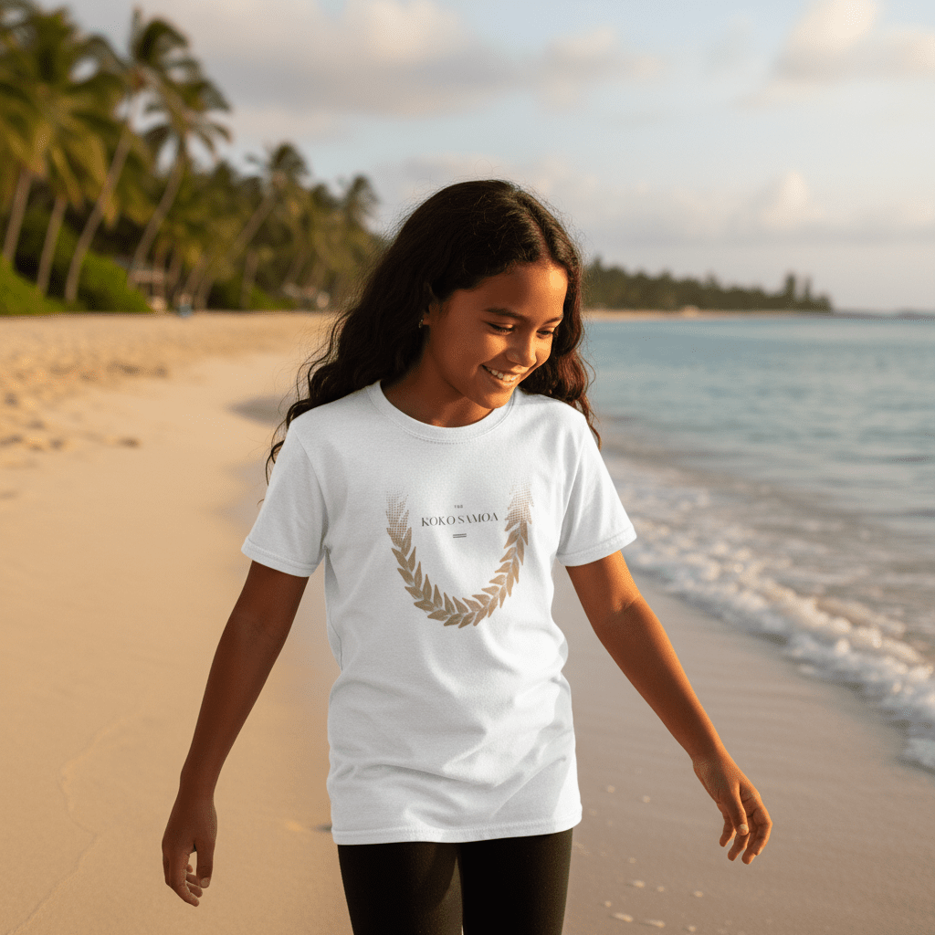 Kids unisex T-shirt by The Print Bar in Ula Fala Brown, featuring a comfortable cotton design for children.