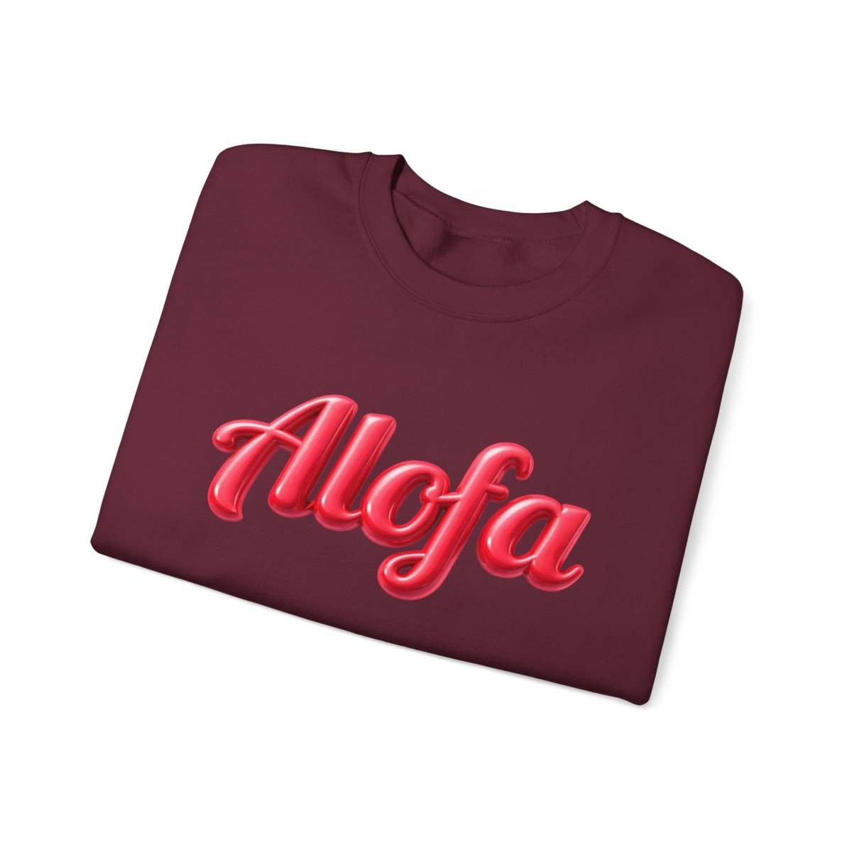 Unisex heavy ash sweatshirt featuring the Alofa design, casual fit, and soft fabric for comfortable wear.