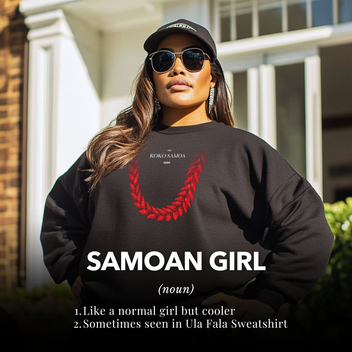 Navy unisex heavy sweatshirt by The Print Bar featuring Ula Fala design, made for comfortable everyday wear.