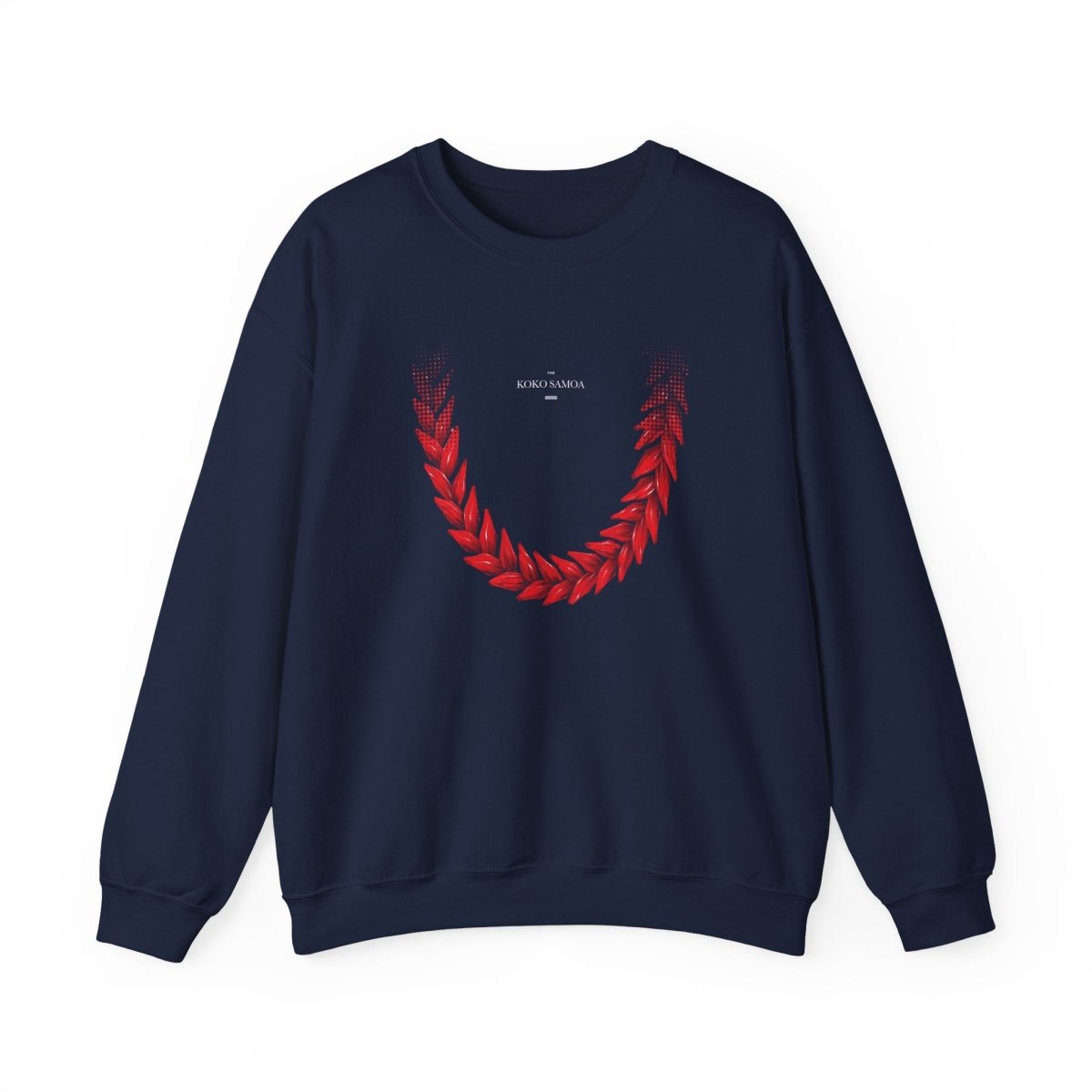Unisex navy heavy sweatshirt by The Print Bar featuring the Ula Fala design, casual and comfortable for everyday wear.