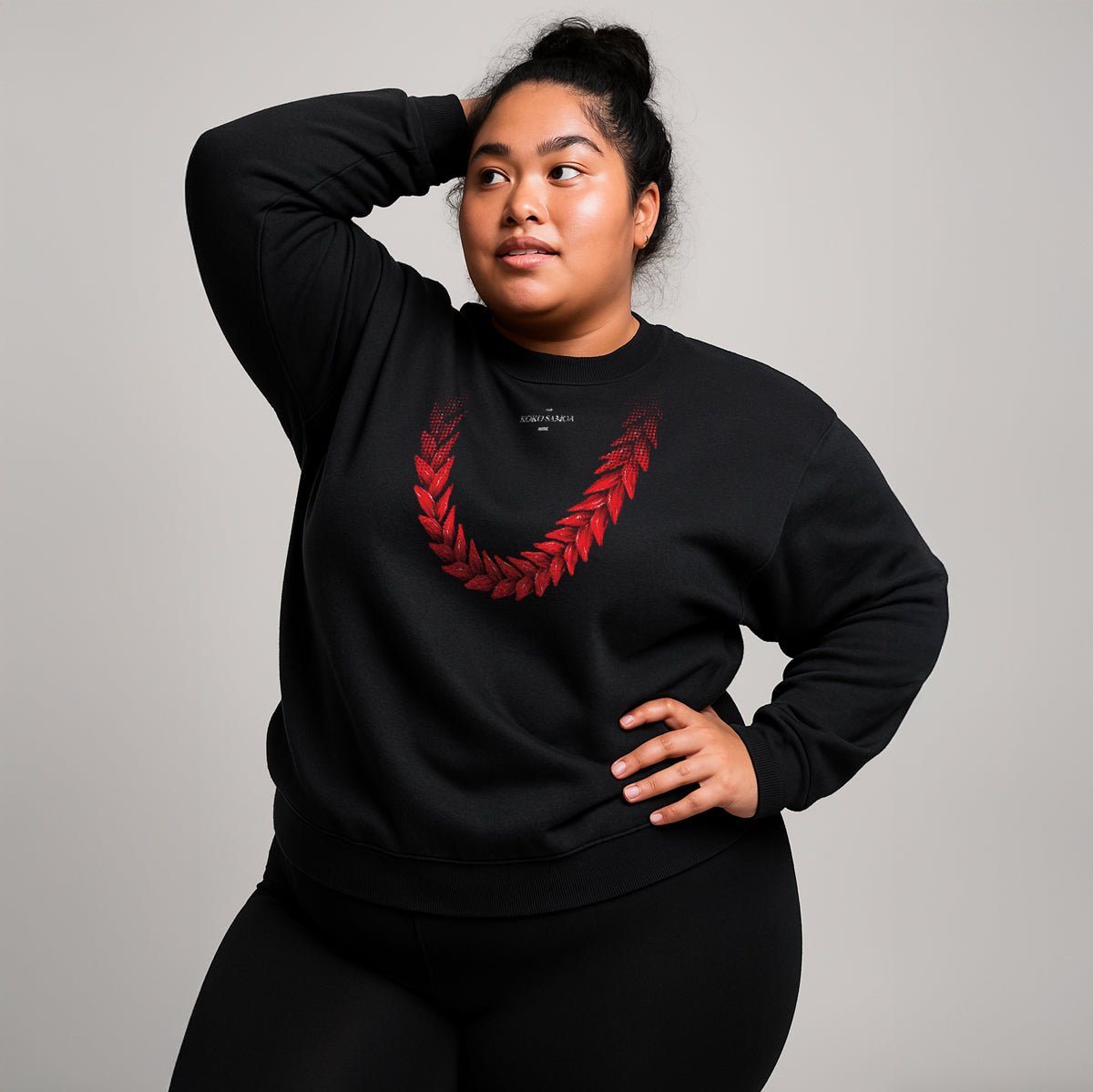 Navy unisex heavy sweatshirt by Monster Digital featuring the Ula Fala design, made for comfort and casual style.