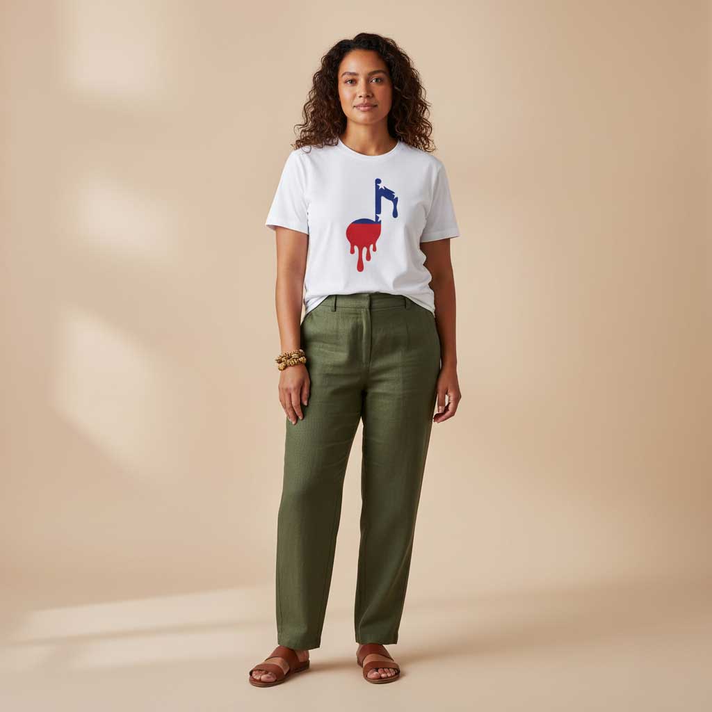 Unisex soft tee by Monster Digital featuring a Samoan note print on light ash fabric.