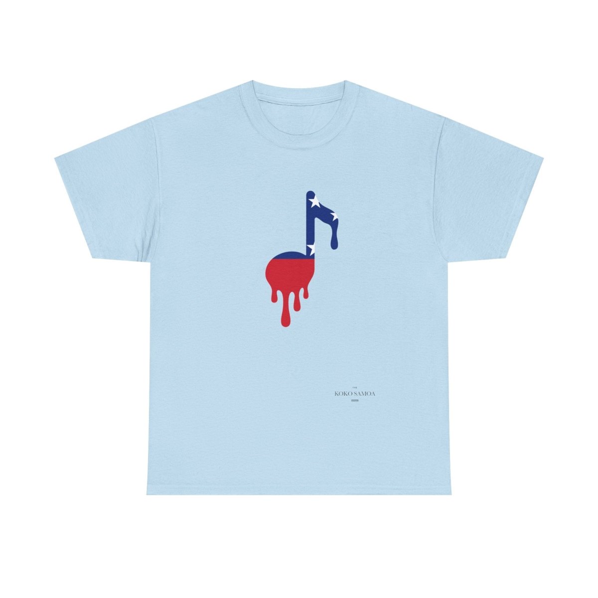 Unisex heavy tee in ash with Samoan note print by The Print Bar, suitable for AU/NZ, featuring a comfortable, casual fit.