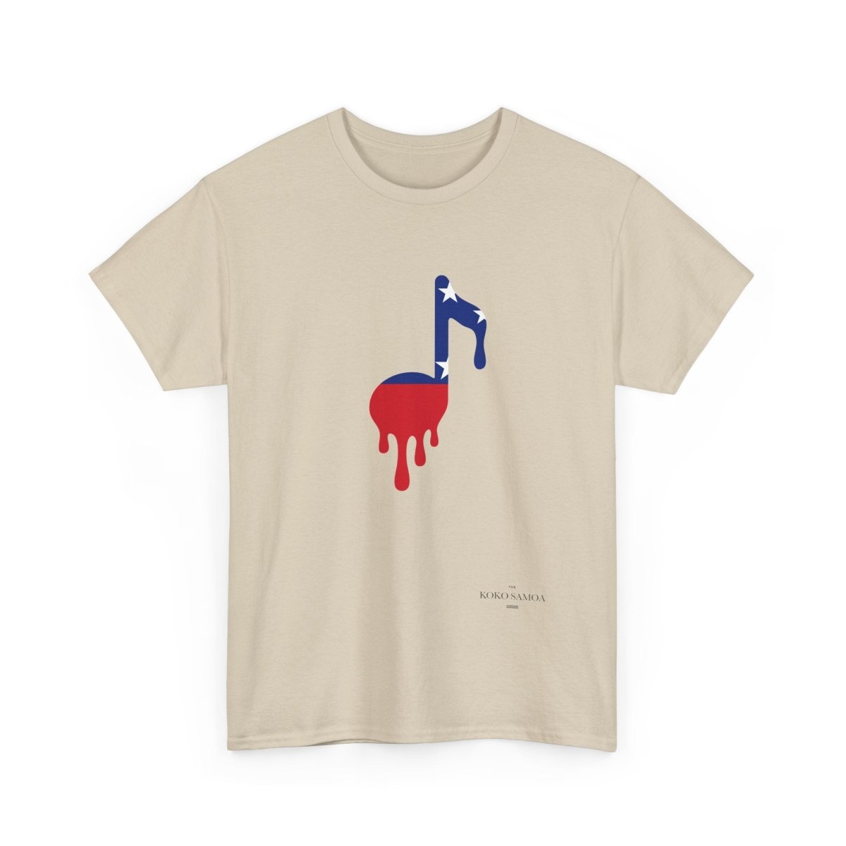 Unisex heavy tee by The Print Bar featuring Samoan note design in ash color, casual cotton T-shirt for men and women.